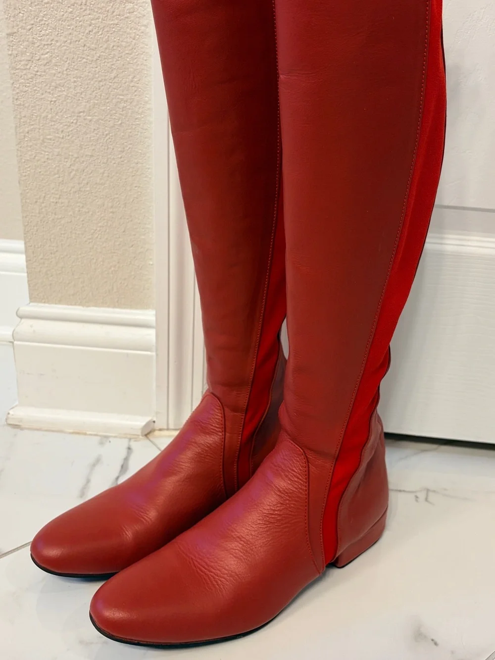 Red Leather Cosplay Supergirl Boots
